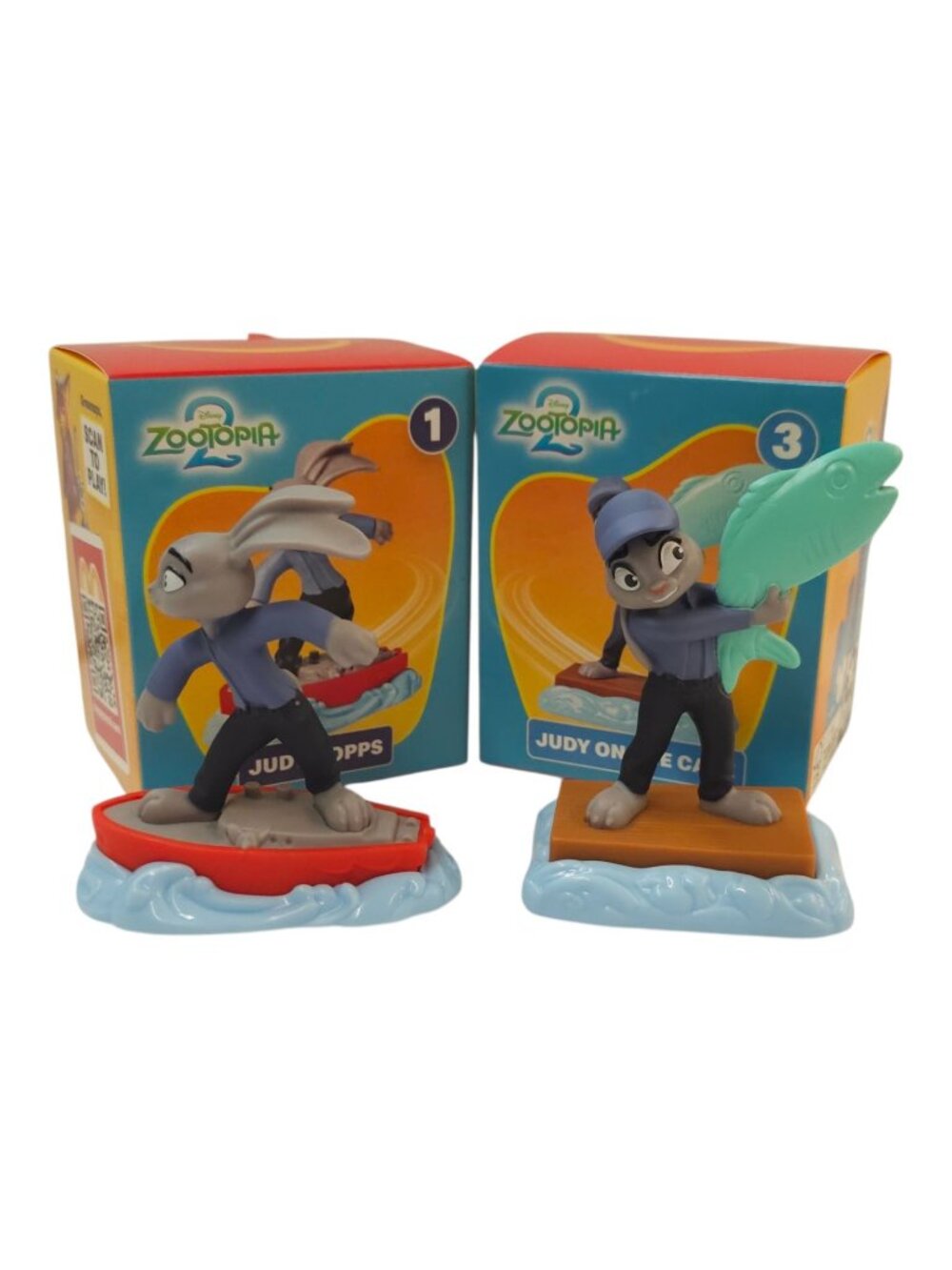 Disney Zootopia 2 Judy Hopps Rolling Figures 2025 McDonalds Happy Meal Toy Lot 2